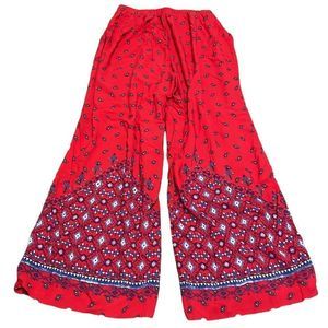 Red Paisley Swim by Cacique Wide Leg Pants